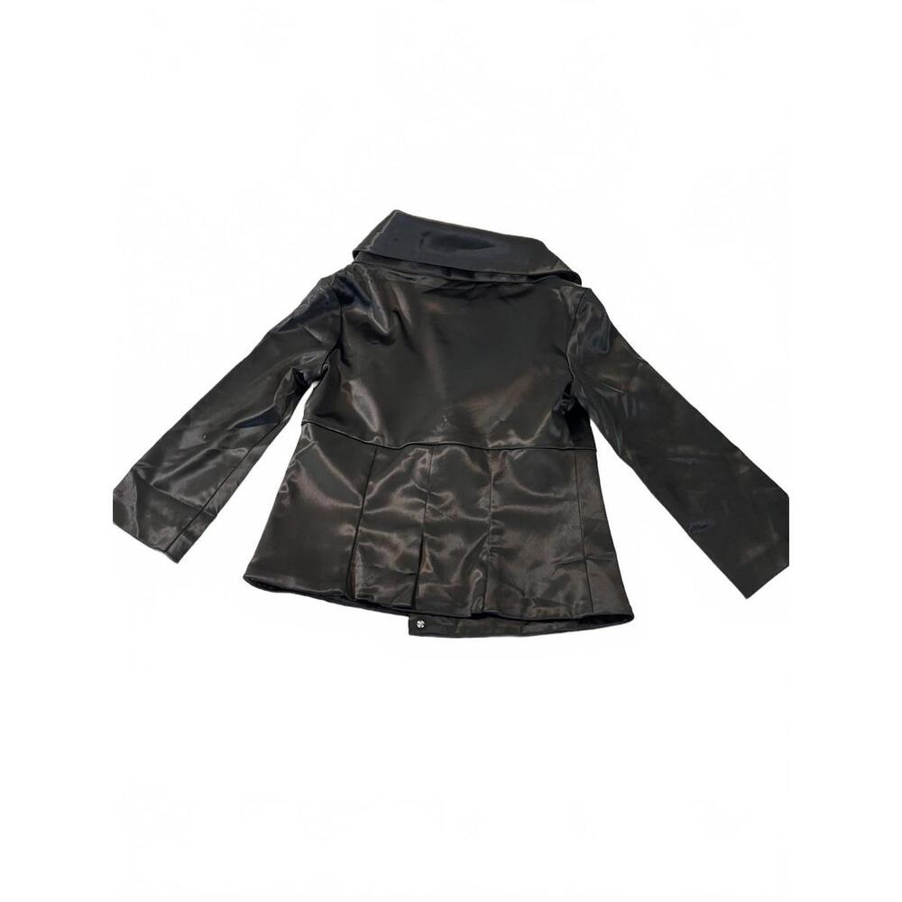 White House Black Market ElegantWomen's Black Jacket Satin Size 2 - Picture 3 of 7